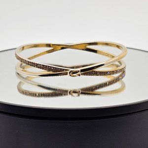 Coach Criss Cross Gold Plated Brass Bangle Bracelet
